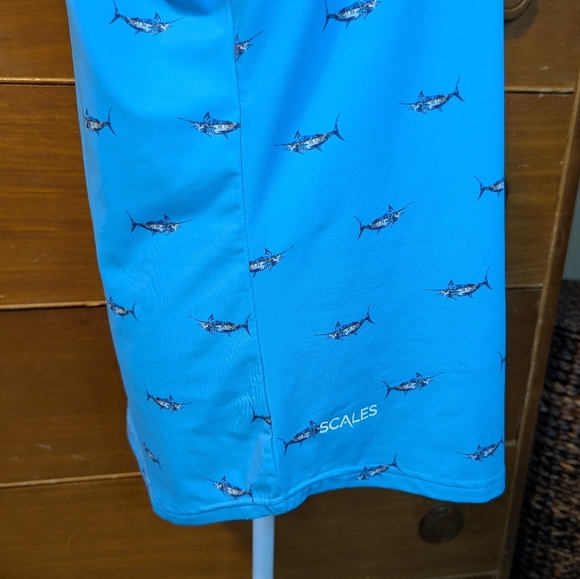 SCALES Sleeveless Shark Polo Shirt SZ L - Picture 8 of 11